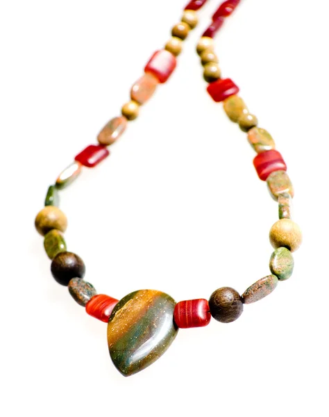 Renkli doğal yarı değerli taşlar erkek kolye — Stok fotoğraf