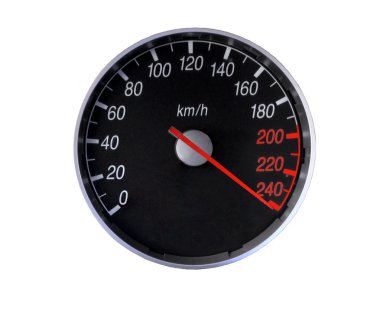 Speedometer over the limit clipart