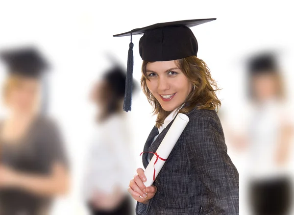 Young women with diploma — Stock Photo, Image