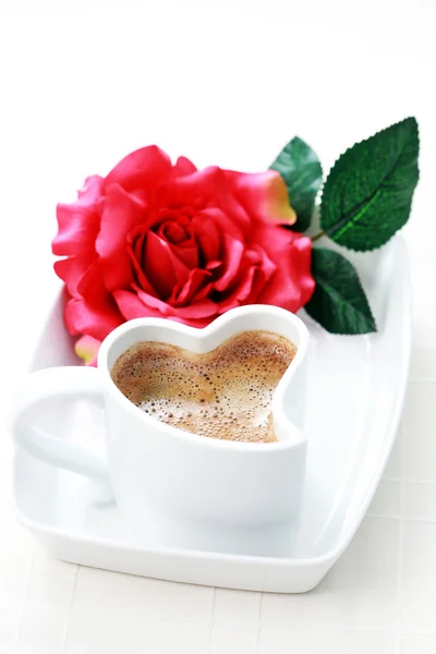 커피와 로즈 — 스톡 사진