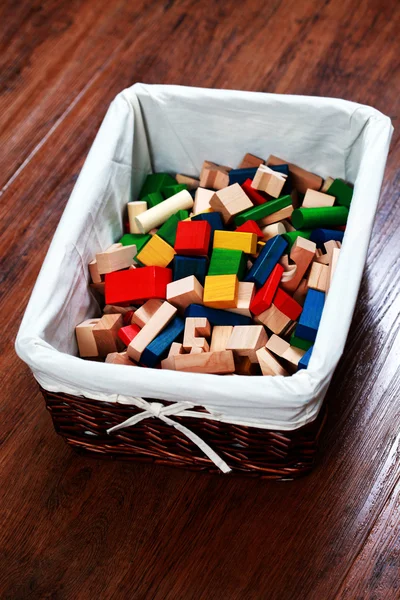 Boîte de blocs en bois — Photo