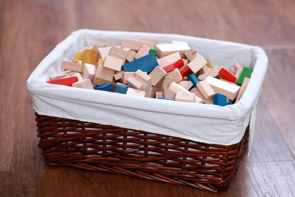 Box of wooden blocks — Stock Photo, Image