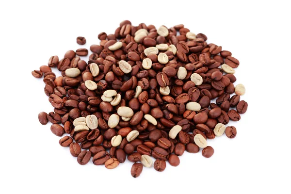Green and brown coffee beans — Stock Photo, Image