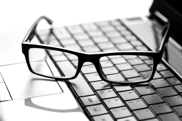 stock image Glasses on laptop