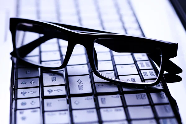 stock image Glasses on laptop