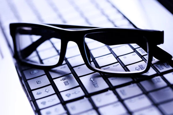 stock image Glasses on laptop