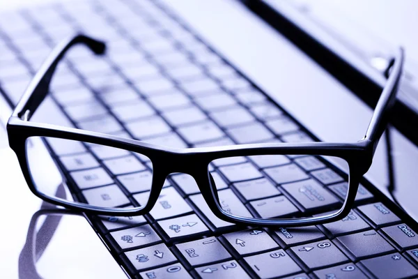 stock image Glasses on laptop
