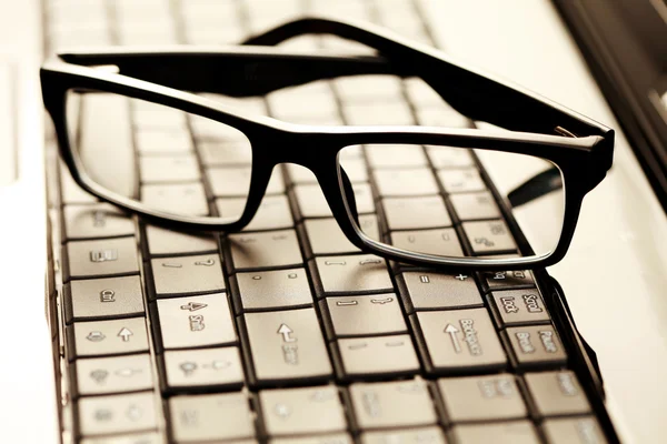 stock image Glasses on laptop