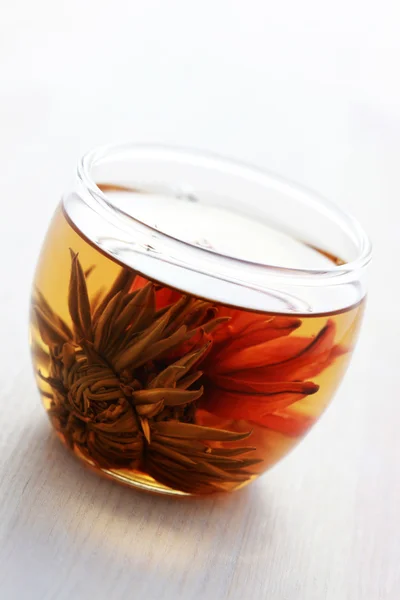 白い茶のガラス — ストック写真