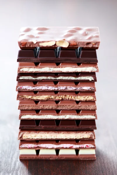 堆栈的巧克力 — 图库照片