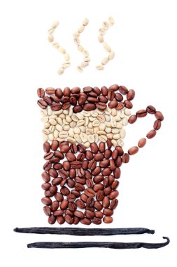Cup of coffee with spices clipart