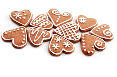 Gingerbread hearts clipart