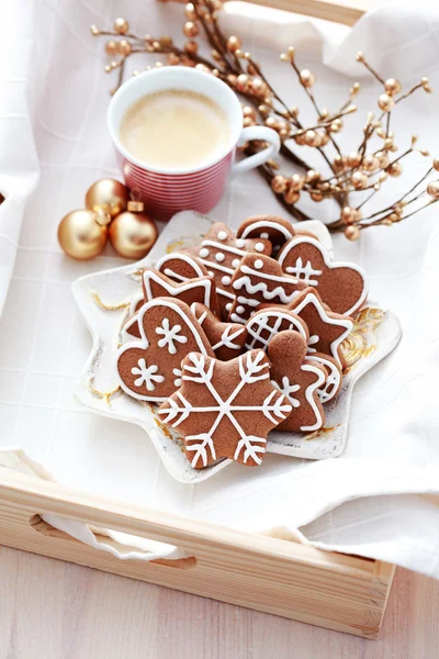 커피와 함께 gingerbreads — 스톡 사진
