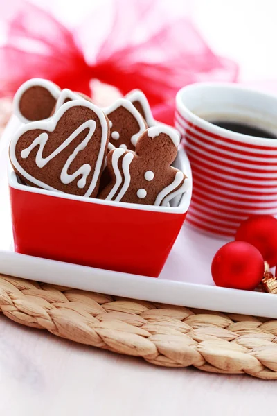 Καφέ με gingerbreads — Φωτογραφία Αρχείου