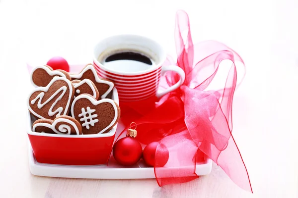 Gingerbreads와 커피 — 스톡 사진