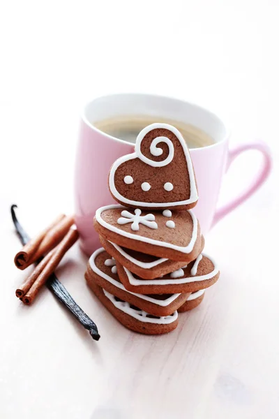Kopje koffie met koekjes — Stockfoto