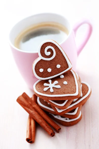 Šálek kávy se sušenkami — Stock fotografie
