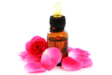 Rose essential oil clipart