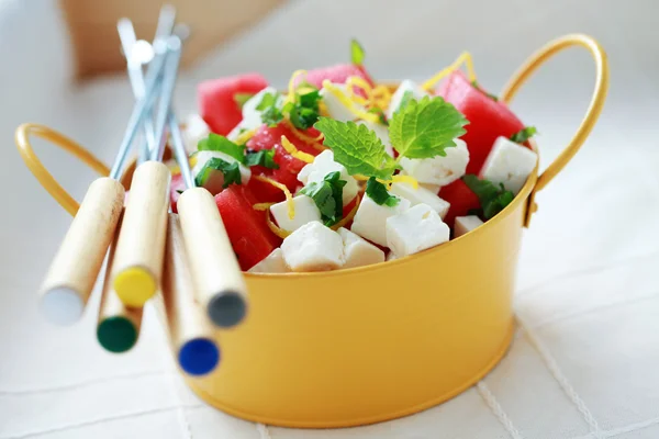 Watermelon and feta salad — Stock Photo, Image