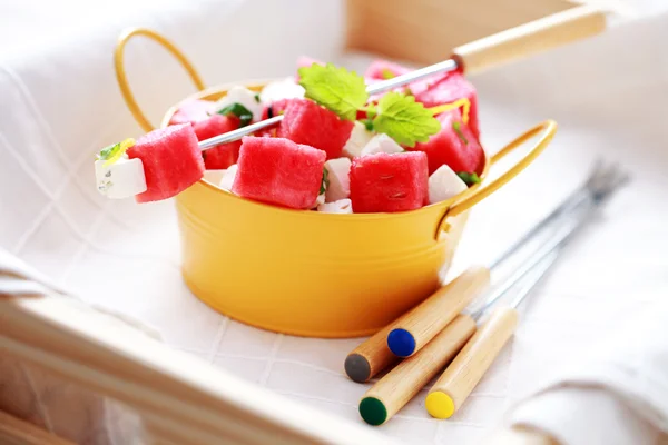 Watermeloen en feta salade — Stockfoto