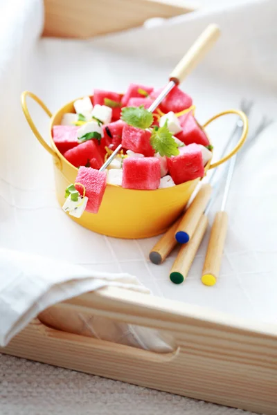 Görögdinnye és a feta saláta — Stock Fotó