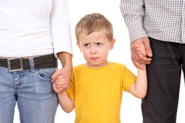 Boy with his parents clipart