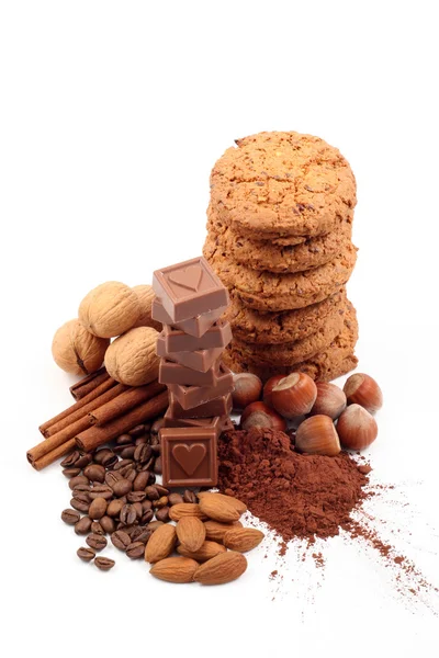 Galletas y chocolate —  Fotos de Stock