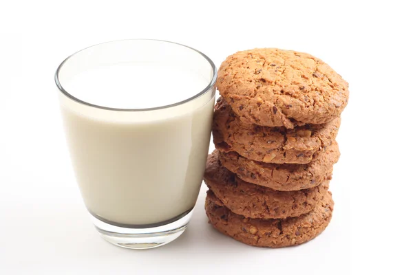 stock image Cookies and glass of milk