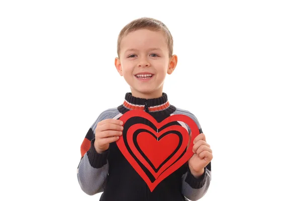 Rapaz com grande coração — Fotografia de Stock