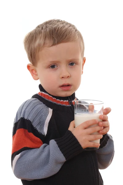 Boy drinking milk — Stock Photo, Image