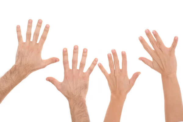 4 mãos — Fotografia de Stock