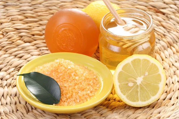 꿀, 레몬 목욕 — 스톡 사진