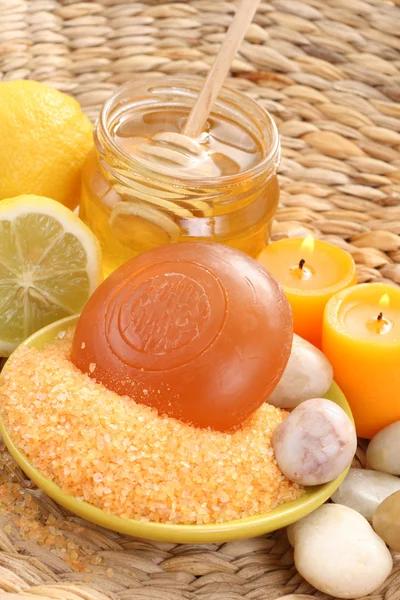 Méz és citrom fürdő — Stock Fotó