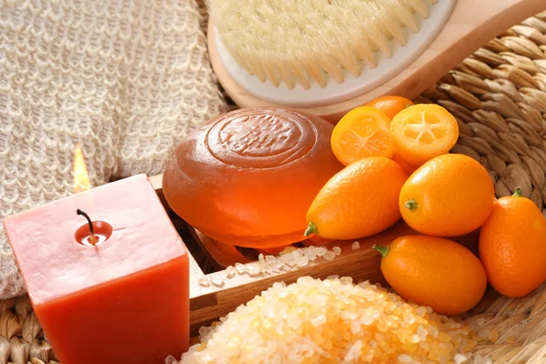 Kumquat bath Stock Image