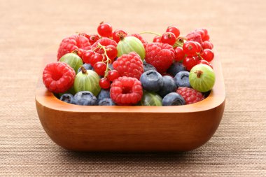 Bowl of berry fruits clipart