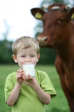 Drinking milk clipart