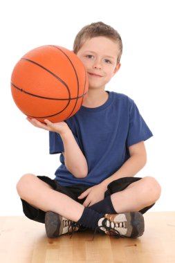 Boy with basketball clipart