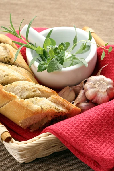 Baguette all'aglio — Foto Stock