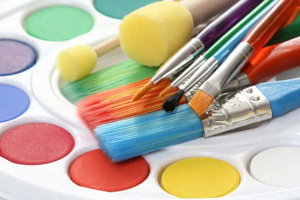 Watercolour paints Stock Photo