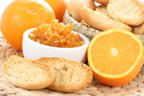 Oranje ontbijt — Stockfoto