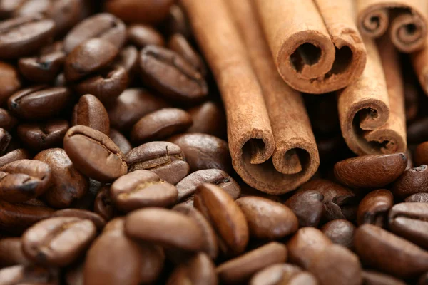 stock image Coffee beans and cinnamon