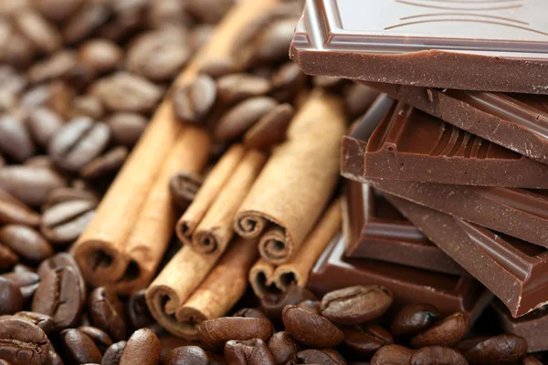 Čokoláda Káva a skořicí — Stock fotografie