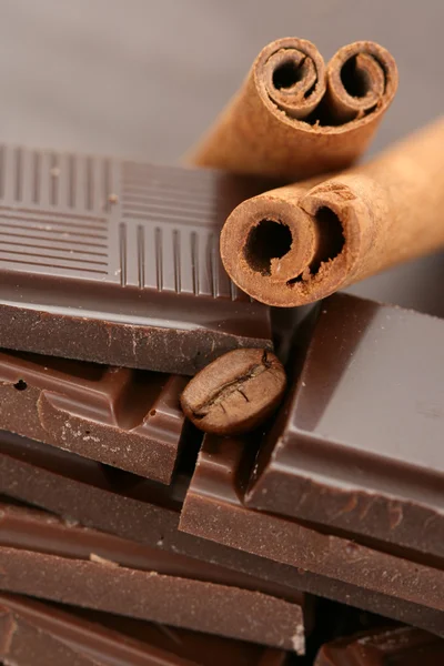 Chocolate coffee and cinnamon — Stock Photo, Image