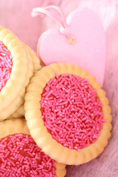 粉色饼干 — 图库照片