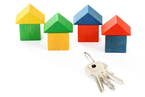 Domy i klucze — Zdjęcie stockowe