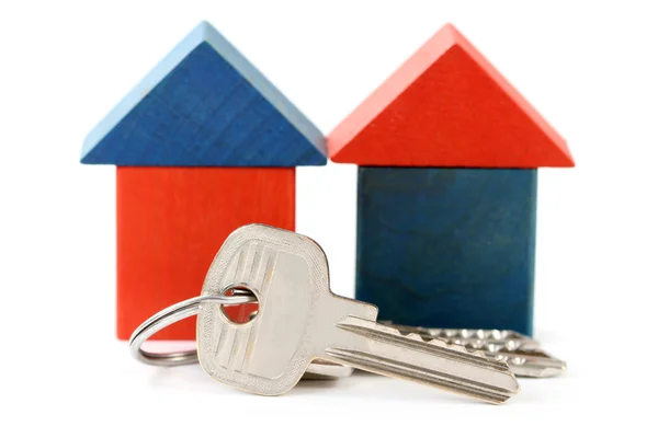 Domy a klíče — Stock fotografie