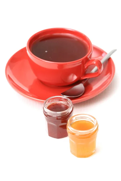 Taza de té con confitura — Foto de Stock