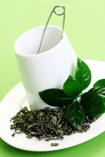 Bir fincan yeşil çay. — Stok fotoğraf