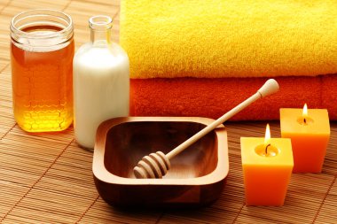 Honey and milk spa clipart