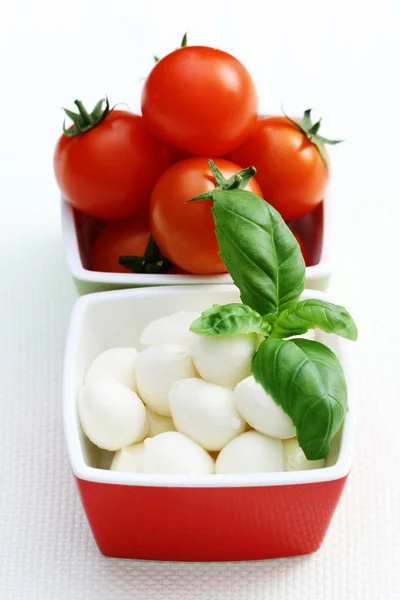 Mozzarella and cherry tomatoes — Stock Photo, Image